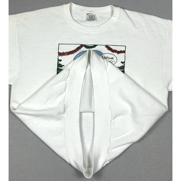 Vintage 90s Santa Christmas Shoebox Sz XL Crewneck Sweatshirt Delta Tag Made USA - Picture 5 of 10